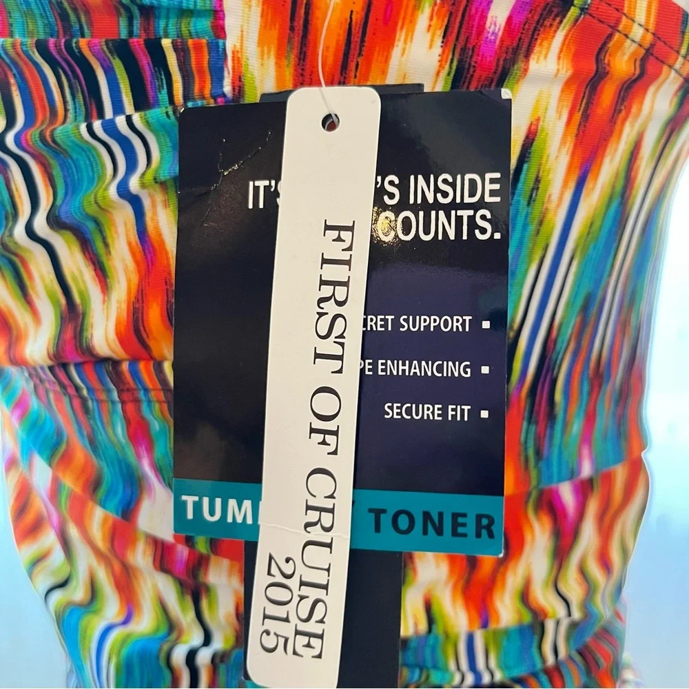 NEW Kenneth Cole Two Piece Tankini Swimsuit Medium Colorful - Picture 9 of 9